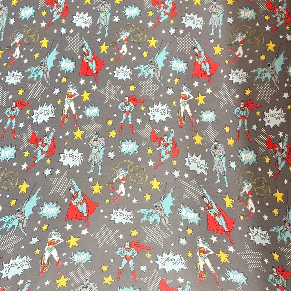 Little sleepies gray super hero sheets